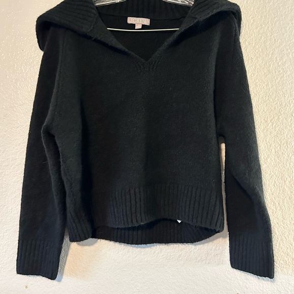 J Crew Johnny-collar Sweater with Ribbed Trim Small Slouchy Boxy Oversized - Picture 2 of 10